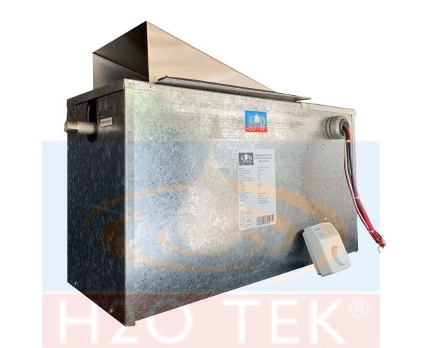 Humidificador - Generador de Vapor Eléctrico para Ducto Tina Abierta Cap. 50 Lb/Hr 16.5 Kw 240v 1 Fase Linea GVETAD Marca H2OTEK Mod. GVETAD24-16.5-11t01/50