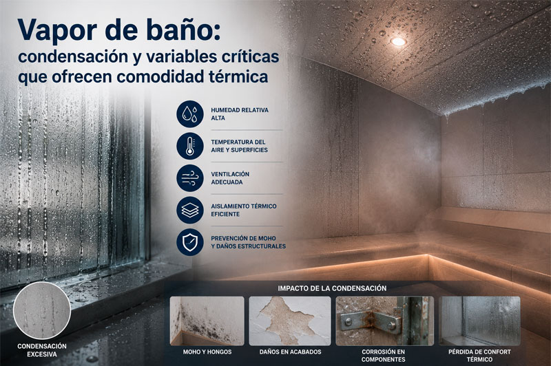 Vapor de baño: condensación y variables críticas que ofrecen comodidad térmica