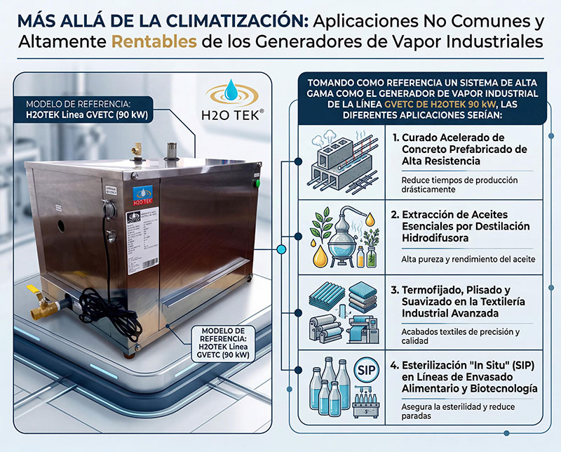Más Allá de la Climatización: Aplicaciones No Comunes y Altamente Rentables de los Generadores de Vapor Industriales